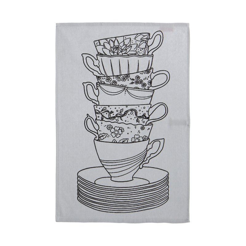 Πετσέτα Κουζίνας (40x60) Nef-Nef Homeware My Cup Of Tea Grey