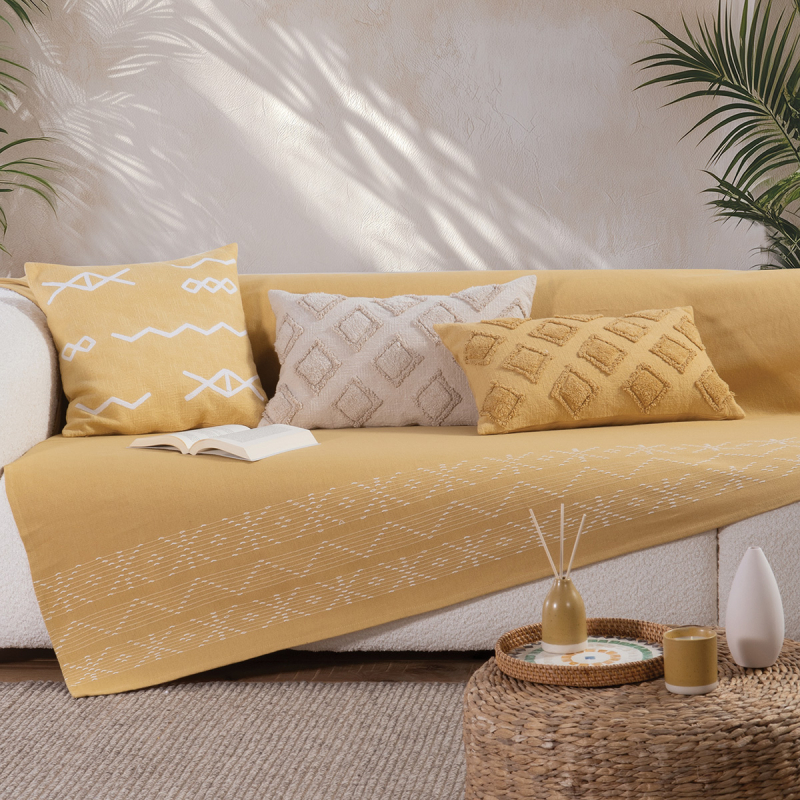 Ριχτάρι Καναπέ Τριθέσιου (180x300) Nef-Nef Homeware Create Yellow