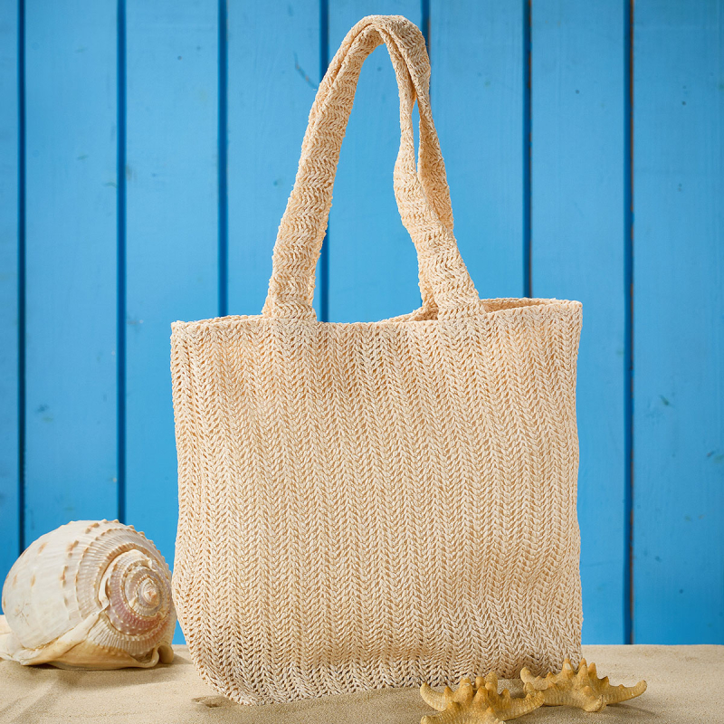 Ψάθινη Τσάντα Θαλάσσης (30x25x39) Whitegg BAG-22