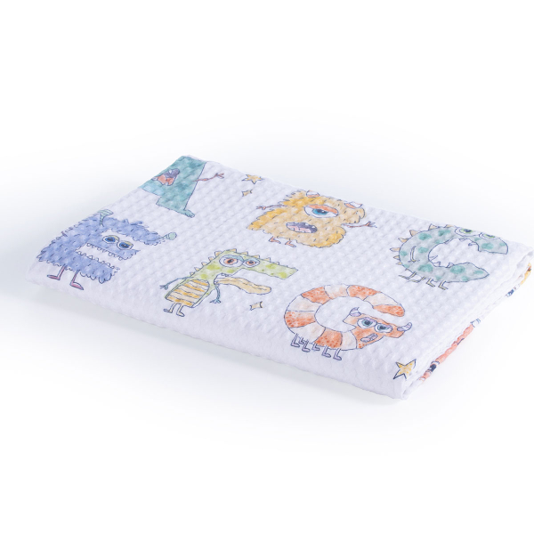 Κουβέρτα Πικέ Αγκαλιάς (80x110) Nef-Nef Homeware Alphabet Monster