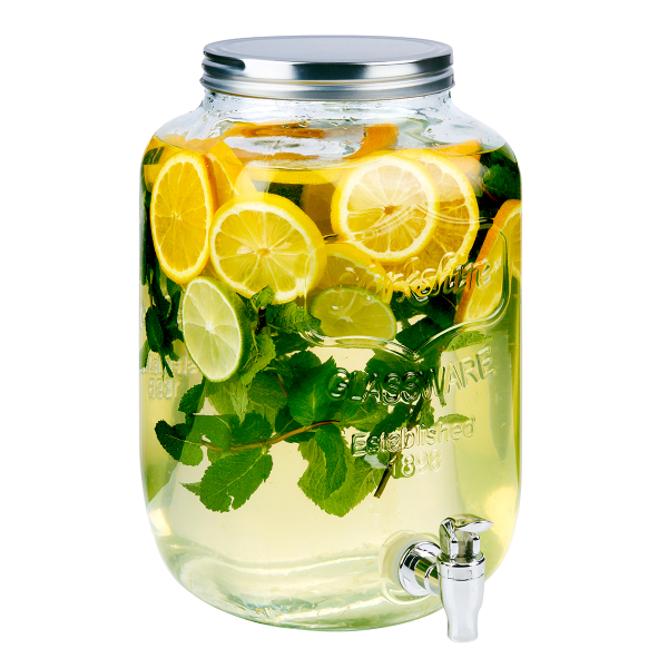 Βάζο Γυάλινο Με Βρυσάκι 8lt Alpina 871125250250 Silver