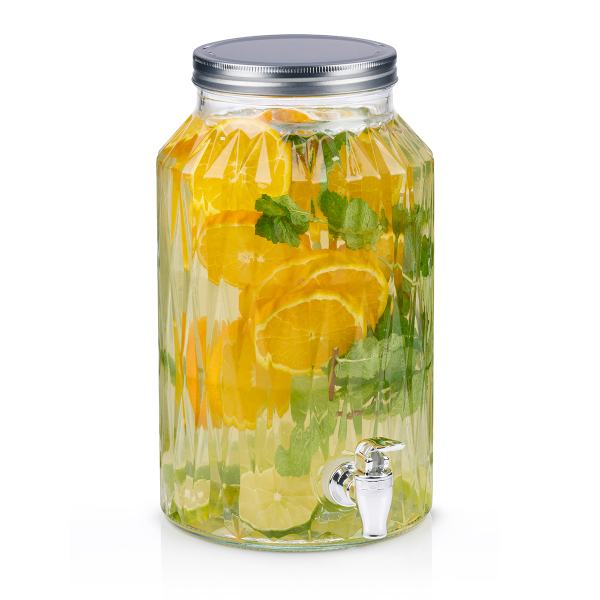 Βάζο Γυάλινο Με Βρυσάκι 5.5lt Alpina 871125250246 Silver