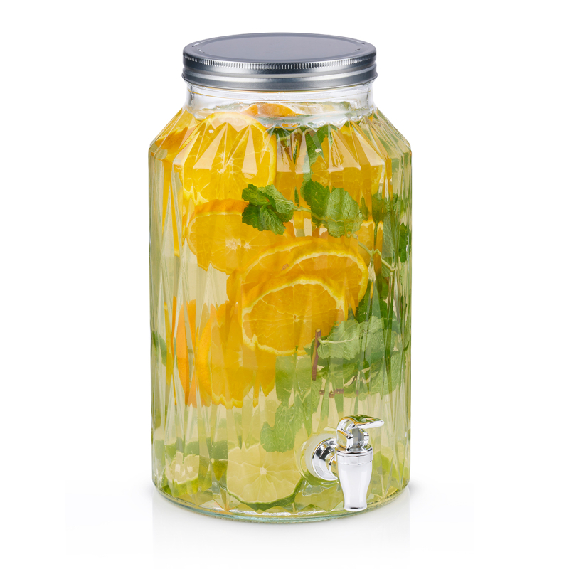 Βάζο Γυάλινο Με Βρυσάκι 5.5lt Alpina 871125250246 Silver