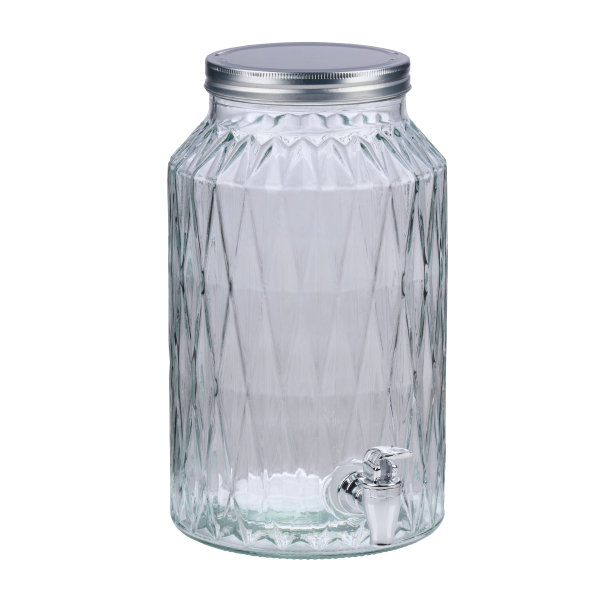 Βάζο Γυάλινο Με Βρυσάκι 5.5lt Alpina 871125250246 Silver