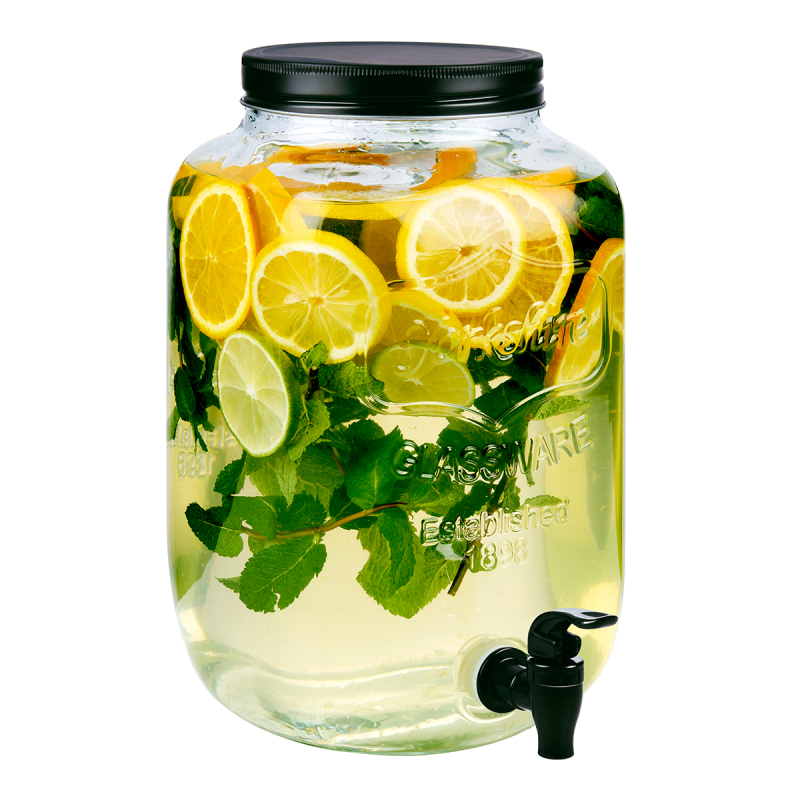 Βάζο Γυάλινο Με Βρυσάκι 8lt Alpina 871125250250 Black