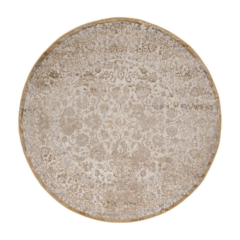 Στρογγυλό Χαλί All Season (Φ160) Βιοκαρπέτ Gossip 8504A White Gold