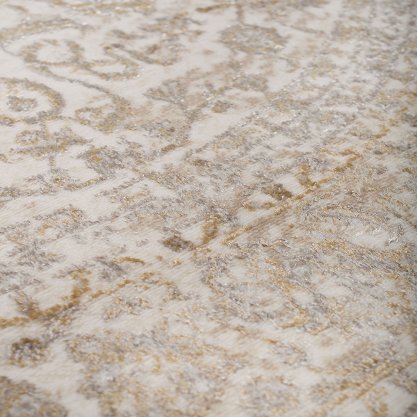 Στρογγυλό Χαλί All Season (Φ160) Βιοκαρπέτ Gossip 8504A White Gold