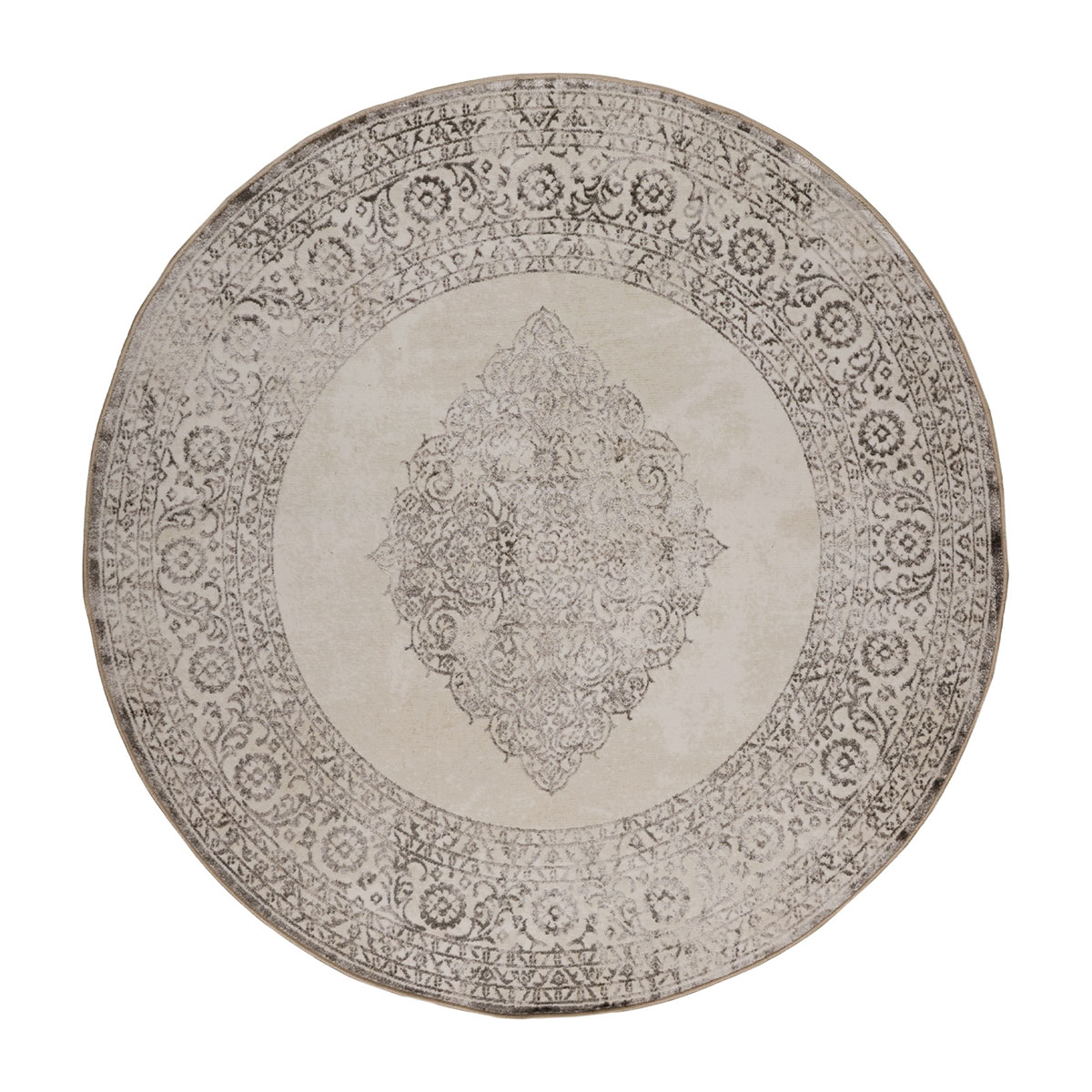 Στρογγυλό Χαλί All Season (Φ160) Βιοκαρπέτ Gossip 6185A White Vizon