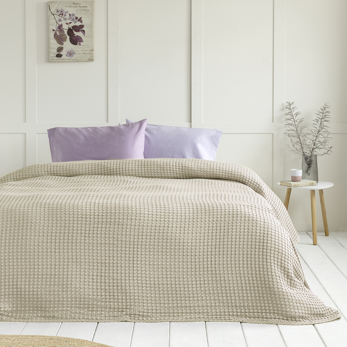 Nima Κουβέρτα Πικέ Μονή (160x240) Nima Comfy L.Beige