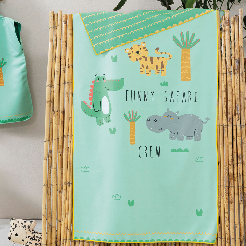 Παιδική Πετσέτα Θαλάσσης Microfiber (70x140) 2 Όψεων Nima Funny Safari