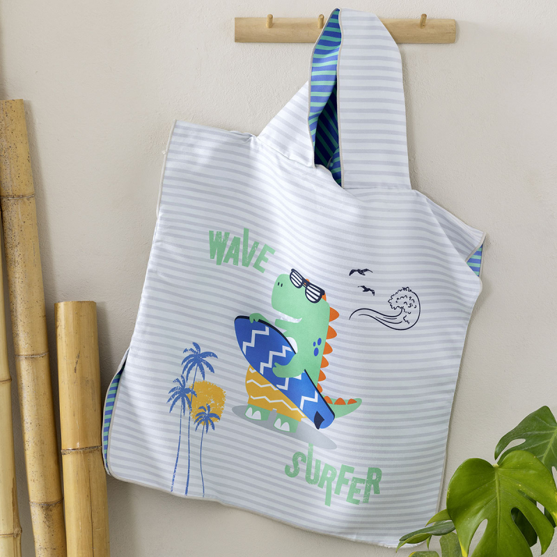 Παιδικό Πόντσο Microfiber (60x60) 2 Όψεων Nima Surf