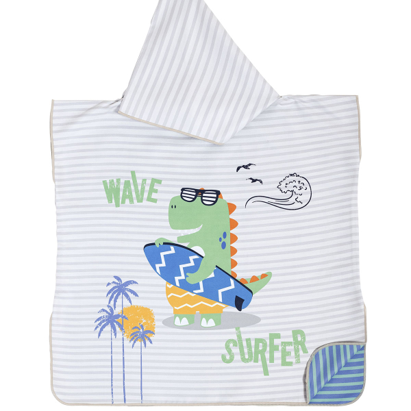 Παιδικό Πόντσο Microfiber (60x60) 2 Όψεων Nima Surf