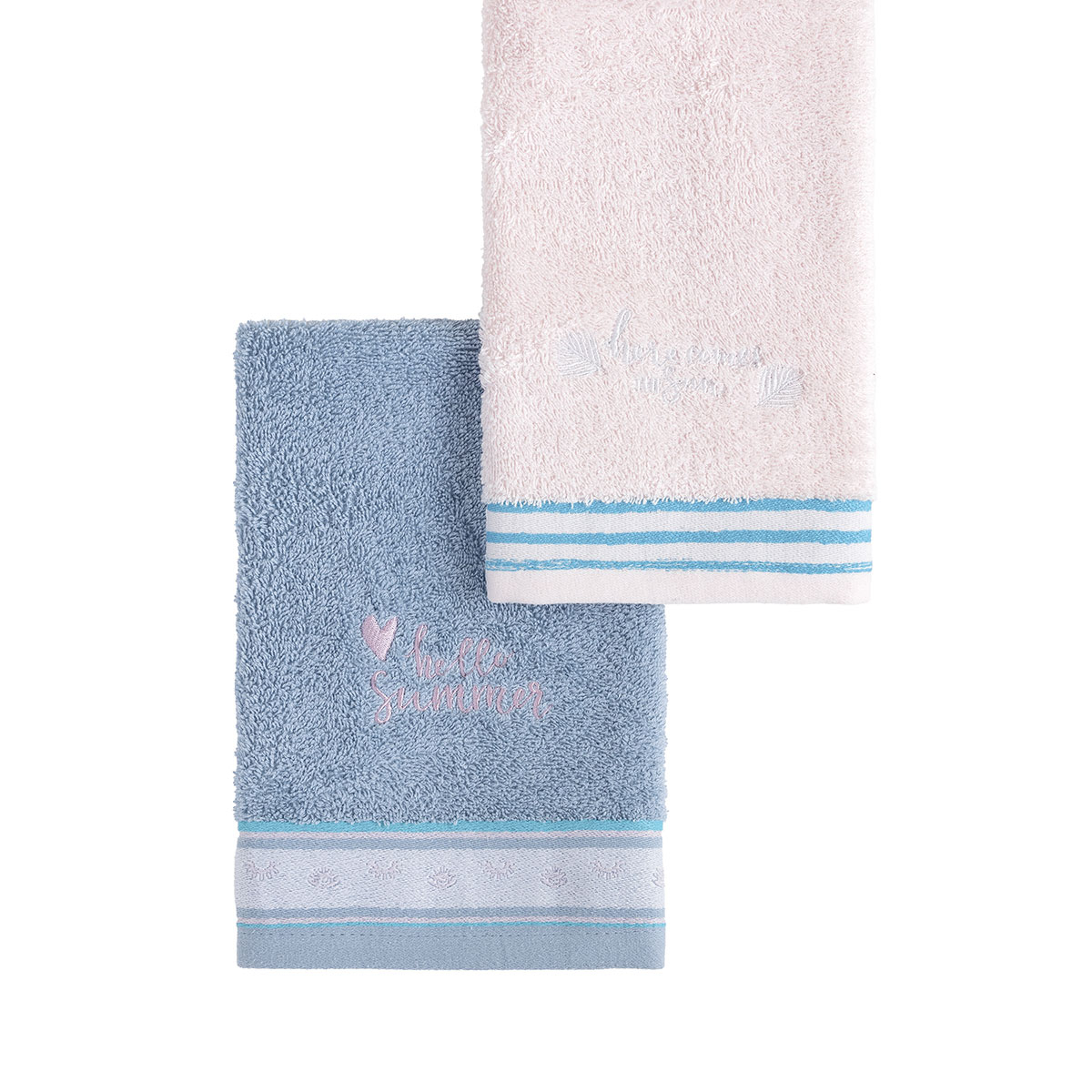 Πετσέτες Χεριών (Σετ 2Τμχ) Nima Sunny Summer 420Gsm Home Λευκά Είδη Μπάνιου Spitishop