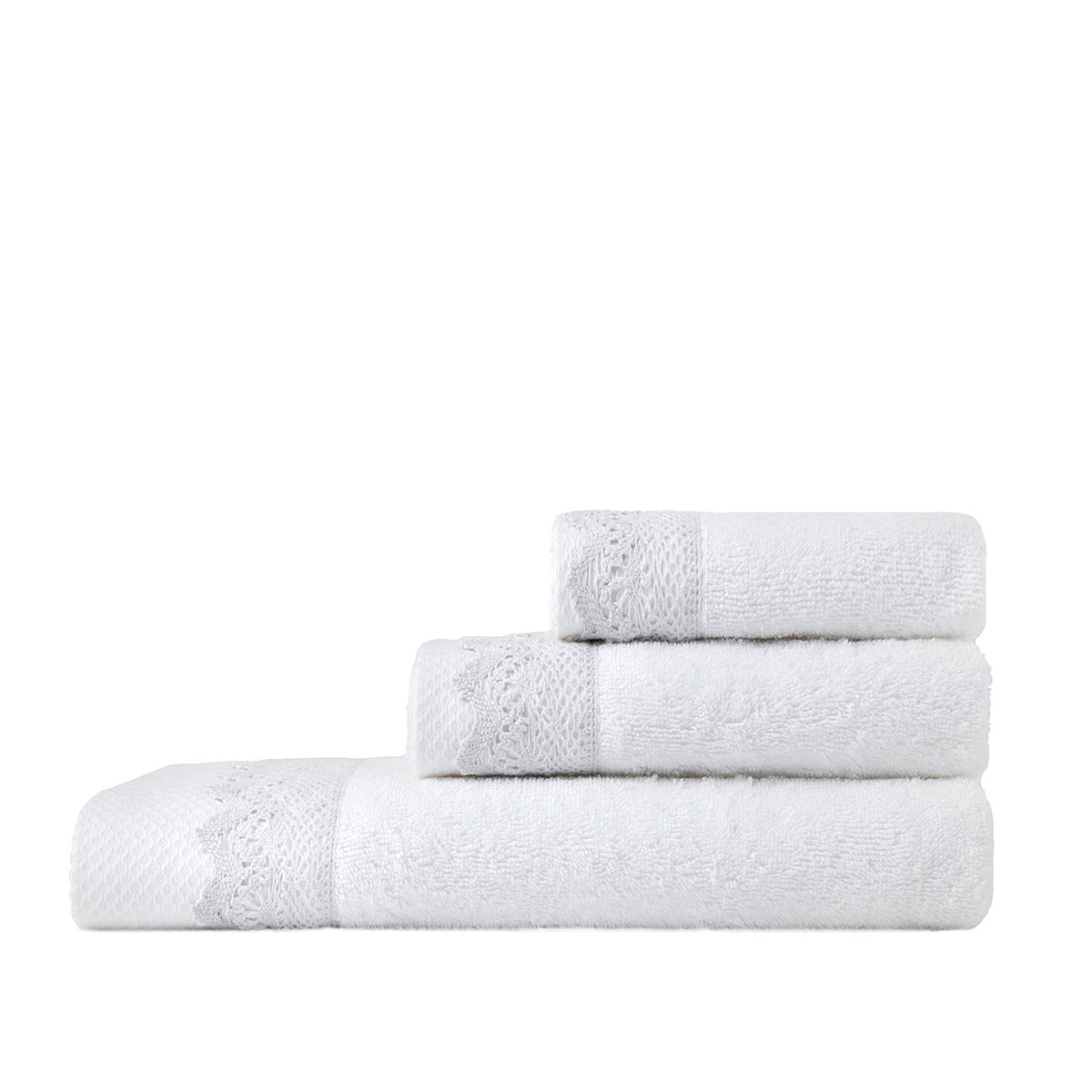 Πετσέτες Μπάνιου (Σετ 3Τμχ) Nima Demur White 480Gsm Home Λευκά Είδη Spitishop