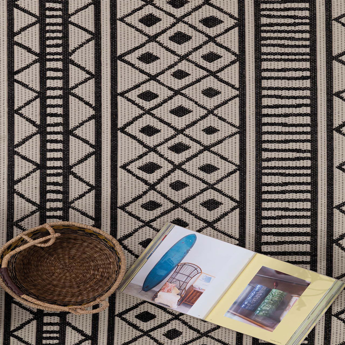 Χαλί Καλοκαιρινό (160X235) Royal Carpet Flox 3603W Black Home Χαλιά Σαλονιού Spitishop