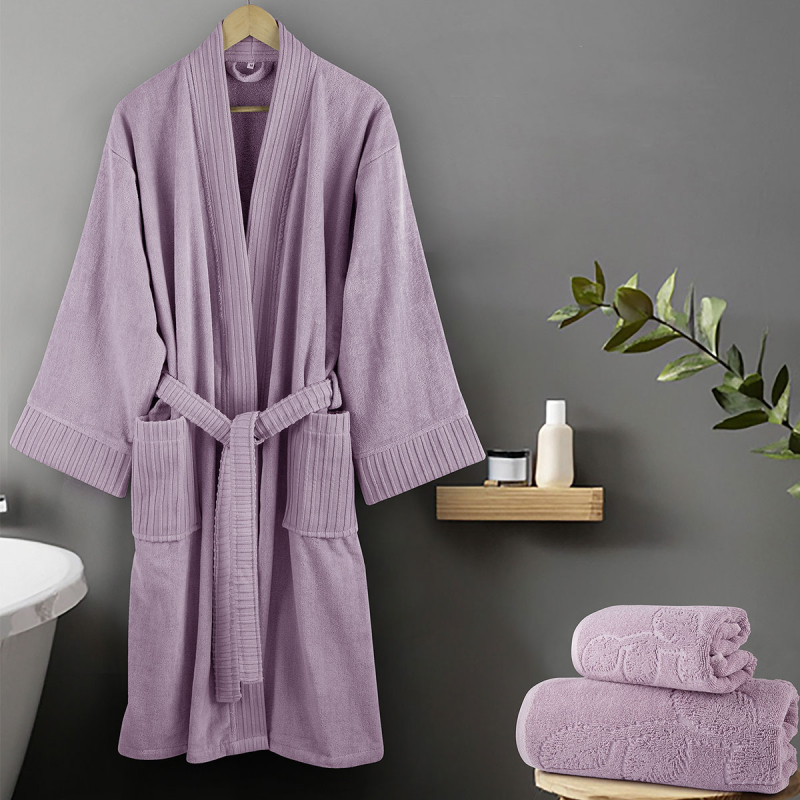 Μπουρνούζι Nima Velvet Kimono Lilac