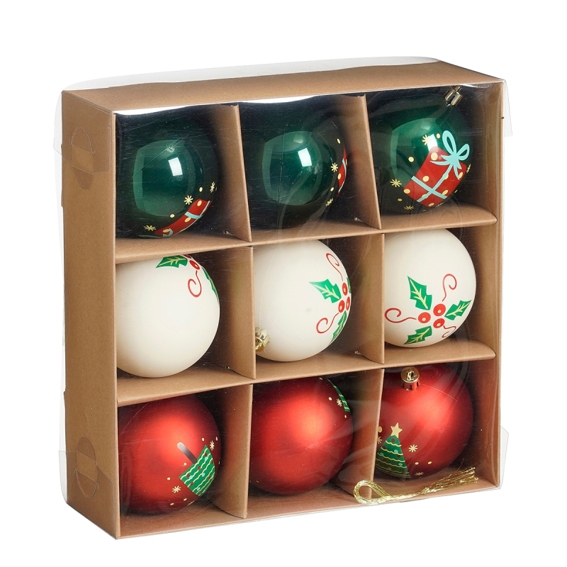 Χριστουγεννιάτικες Μπάλες (Σετ 9τμχ) Edelman 1170811