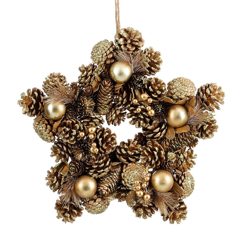 Χριστουγεννιάτικο Στεφάνι (34x34) Edelman Eton Gold 1180502