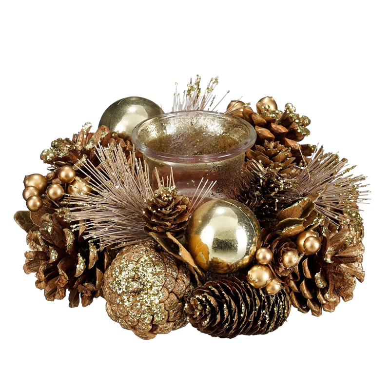 Χριστουγεννιάτικο Κηροπήγιο Για Ρεσώ (Φ19x9) Edelman Eton Gold 1180505