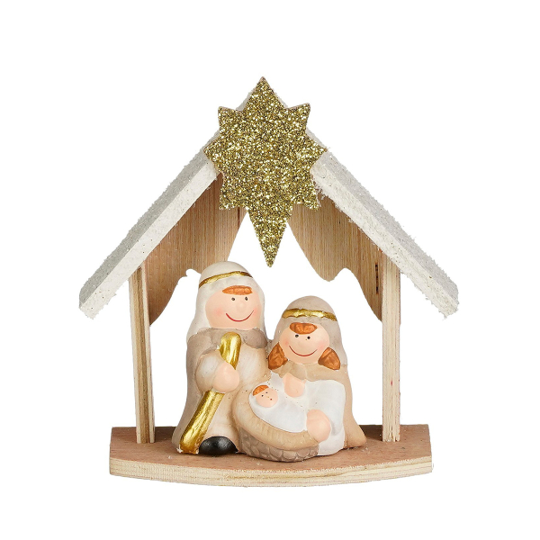 Φάτνη Κεραμική Με 2 Φιγούρες (13x6x15) Edelman 1181181