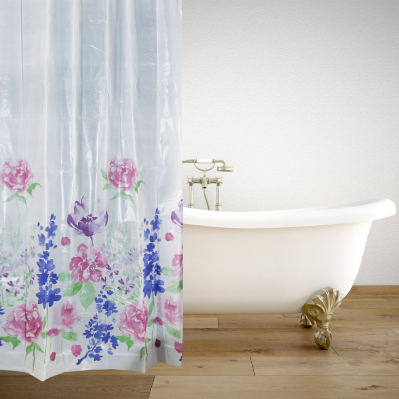 Κουρτίνα Μπάνιου Πλαστική (180x180) Με Κρίκους San Lorentzo Spring Flowers