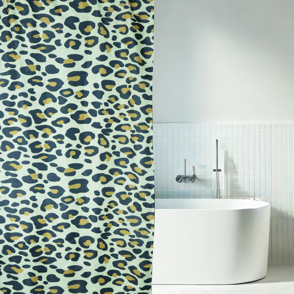 Κουρτίνα Μπάνιου (180x200) Με Κρίκους San Lorentzo Leopard