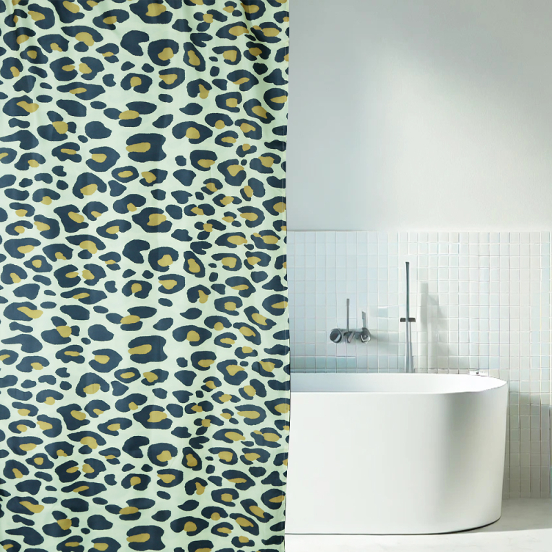 Κουρτίνα Μπάνιου (180x200) Με Κρίκους San Lorentzo Leopard