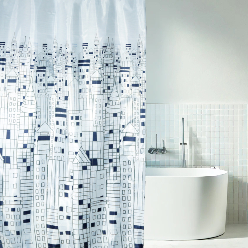 Κουρτίνα Μπάνιου (240x180) Με Κρίκους San Lorentzo Scyscrapper