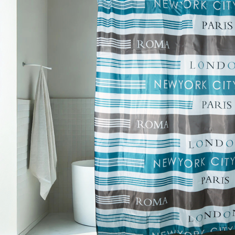 Κουρτίνα Μπάνιου (180x180) Με Κρίκους San Lorentzo World