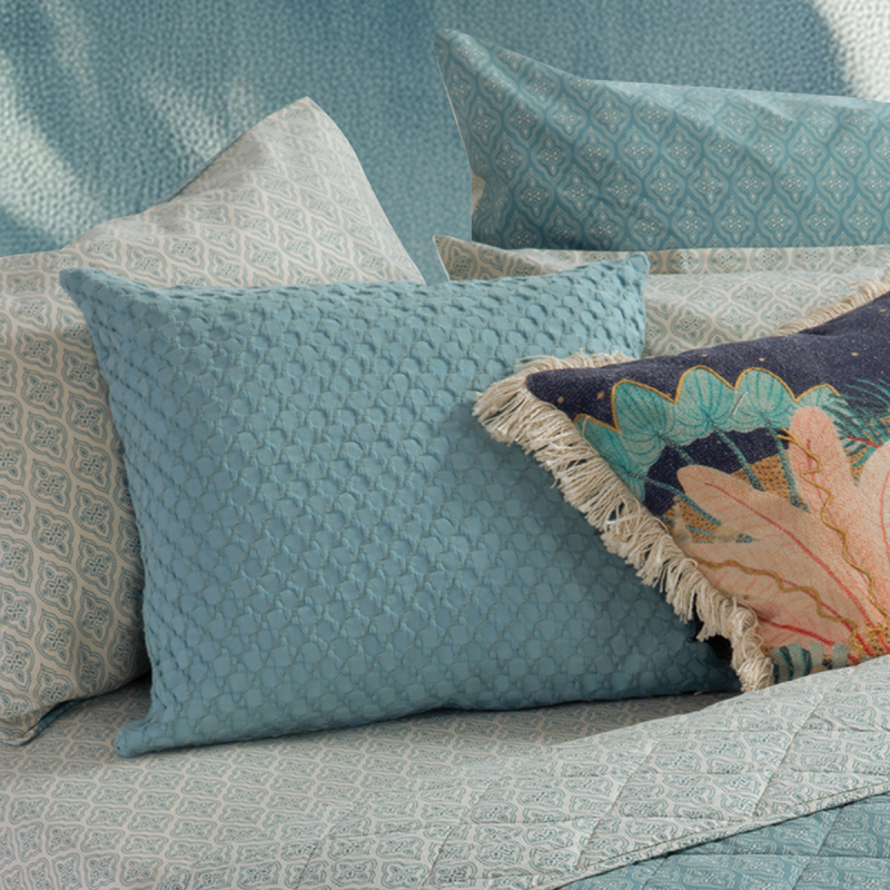 Διακοσμητική Μαξιλαροθήκη (50x50) Nef-Nef Homeware Blue Elmer