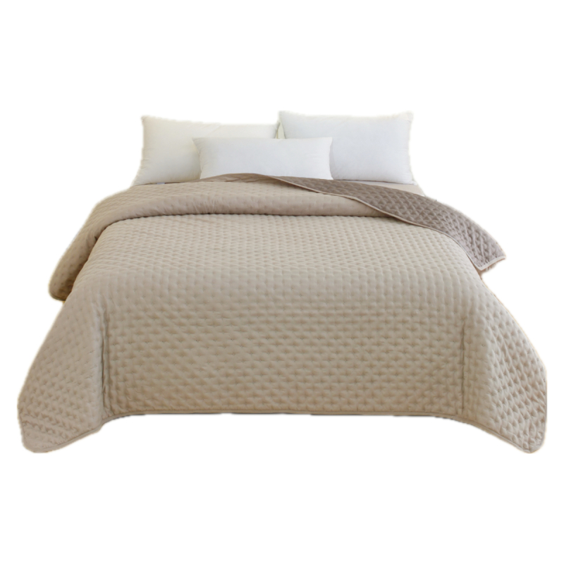 Κουβερλί 2 Όψεων (160x240) Hotel Ecru/Grey 100% Microfiber