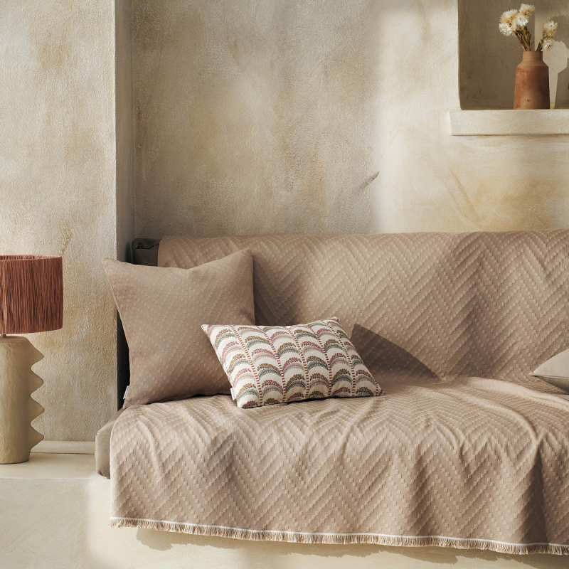 Ριχτάρι Πολυθρόνας (180x180) Gofis Home Ori Hemp Beige 401/21