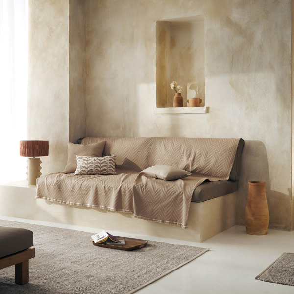 Ριχτάρι Πολυθρόνας (180x180) Gofis Home Ori Hemp Beige 401/21