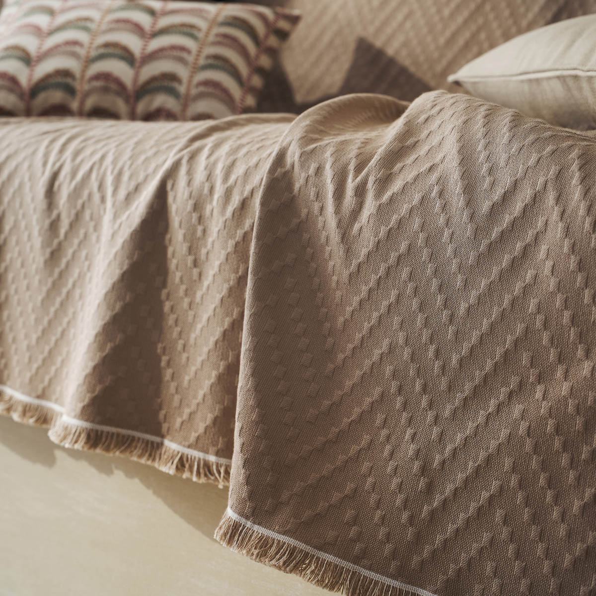 Ριχτάρι Πολυθρόνας (180X180) Gofis Home Ori Hemp Beige 401 21 Λευκά Είδη Σαλονιού Ριχτάρια Καναπέ Spitishop