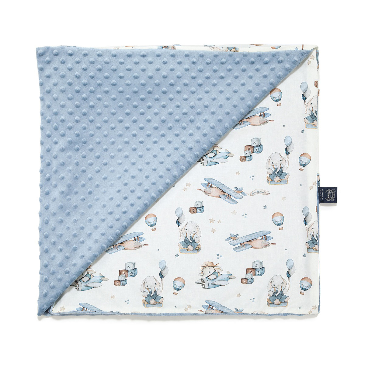 Κουβέρτα Minky Αγκαλιάς (80X100) La Millou Simbo-Wind Blue Home Βρεφικά Προίκα Μωρού Κουβέρτες Βρεφικές Fleece Spitishop