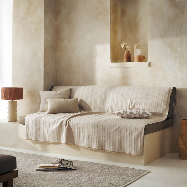 Ριχτάρι Καναπέ Τριθέσιου (180x310) Gofis Home Laurel Hemp Beige 731/04