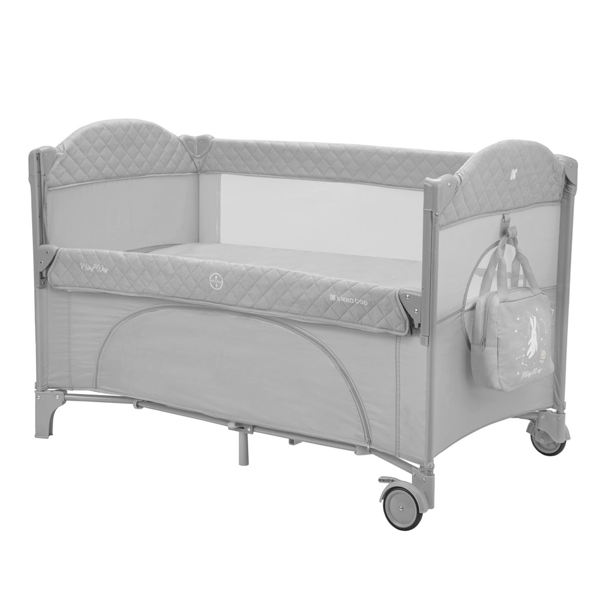 Παρκοκρέβατο 2 Θέσεων (0+ Μηνών/Έως 15kg) Kikka Boo Milky Way Grey 2023 φωτογραφία