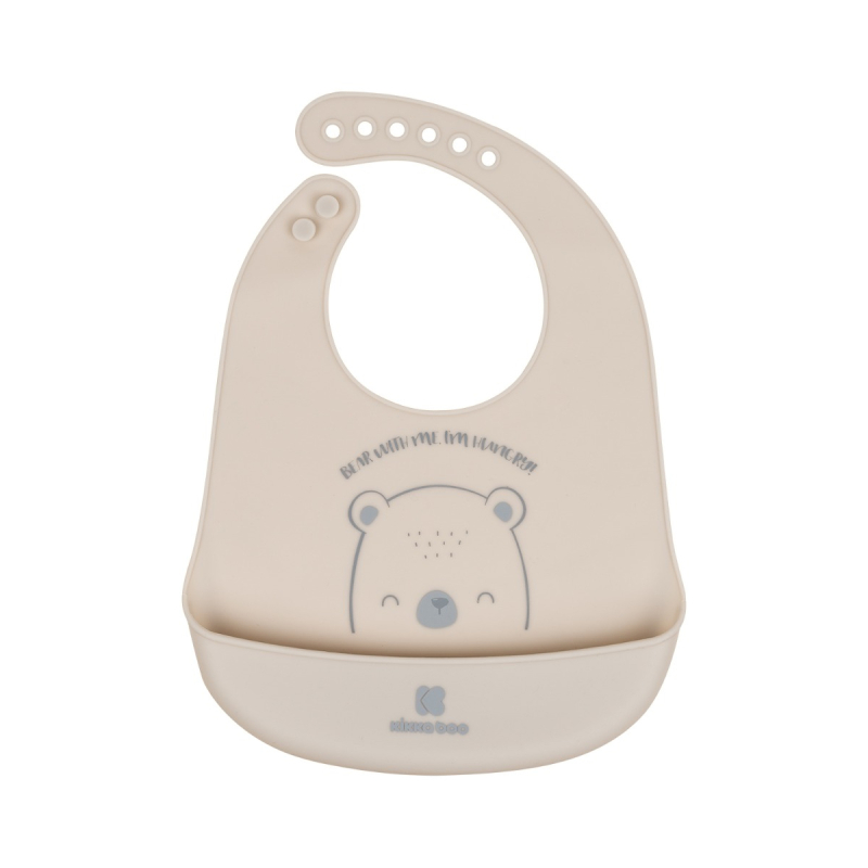 Σαλιάρα Σιλικόνης 4+ Μηνών (23x32) Kikka Boo Bear With Me Grey