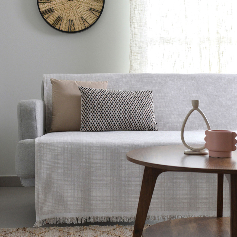 Ριχτάρι Πολυθρόνας (180x180) Ravelia Quadro Ecru