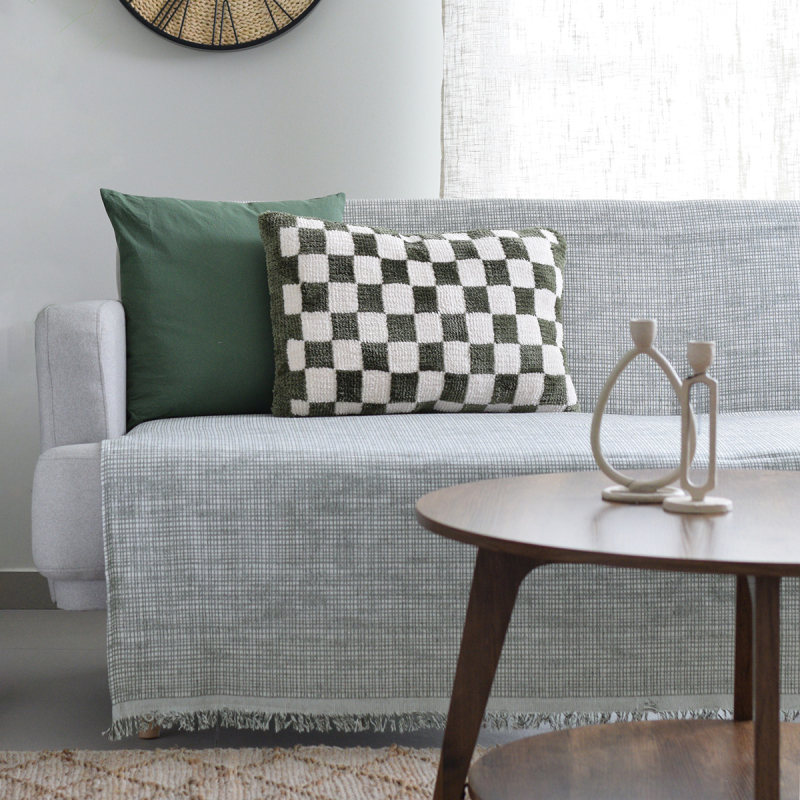 Ριχτάρι Καναπέ Τριθέσιου (180x300) Ravelia Quadro Khaki