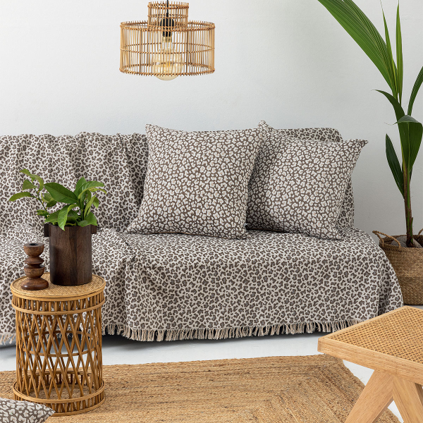 Ριχτάρι Καναπέ Τετραθέσιου (180x320) Palamaiki Lepard Brown