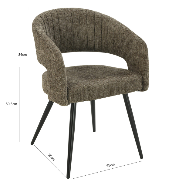 Καρέκλα Τραπεζαρίας (55x56x84) Spitishop Cathedra Brown