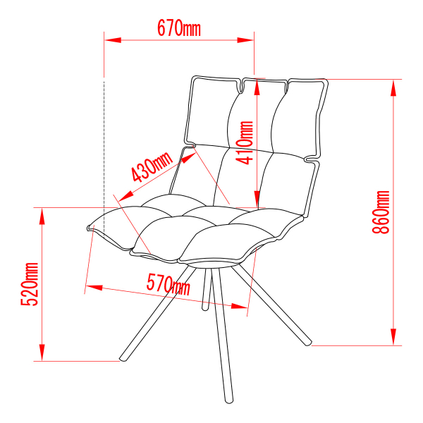 Περιστρεφόμενη Καρέκλα Τραπεζαρίας (57x67x86) Spitishop Puffy Beige