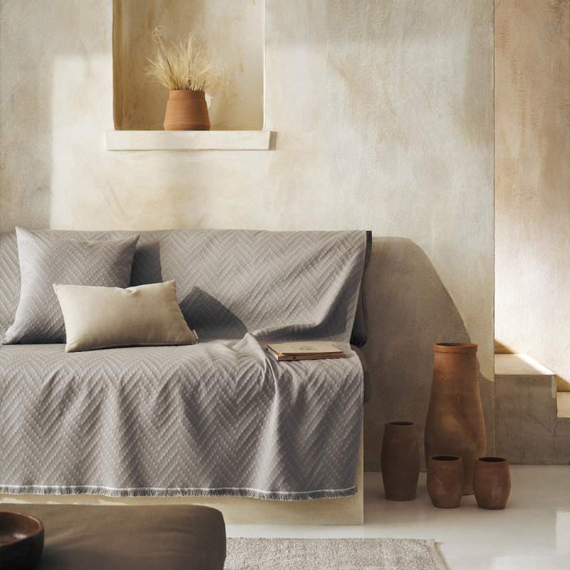 Ριχτάρι Καναπέ Τριθέσιου (180x310) Gofis Home Ori Rock Grey 401/15