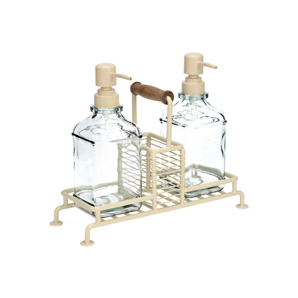 Δοχεία Υγρού Πιάτων Με Θήκη Για Σφουγγάρι & Βάση Estia Allure Ivory 01-26226