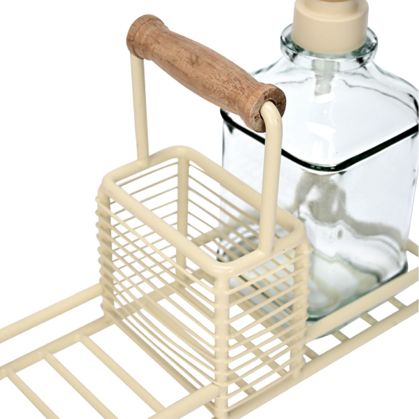 Δοχεία Υγρού Πιάτων Με Θήκη Για Σφουγγάρι & Βάση Estia Allure Ivory 01-26226