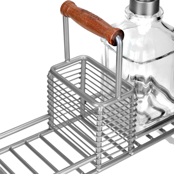 Δοχεία Υγρού Πιάτων Με Θήκη Για Σφουγγάρι & Βάση Estia Allure Ασημί 01-26233