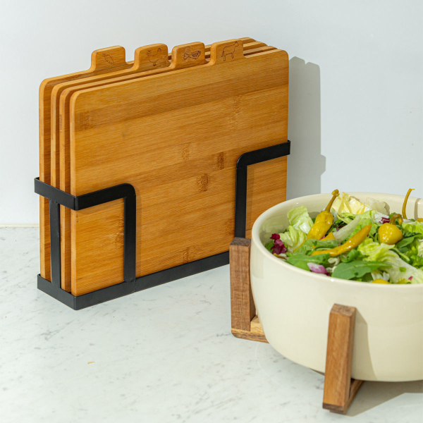 Ξύλα Κοπής Σε Σταντ (Σετ 5τμχ) Estia Bamboo Essentials 01-26707