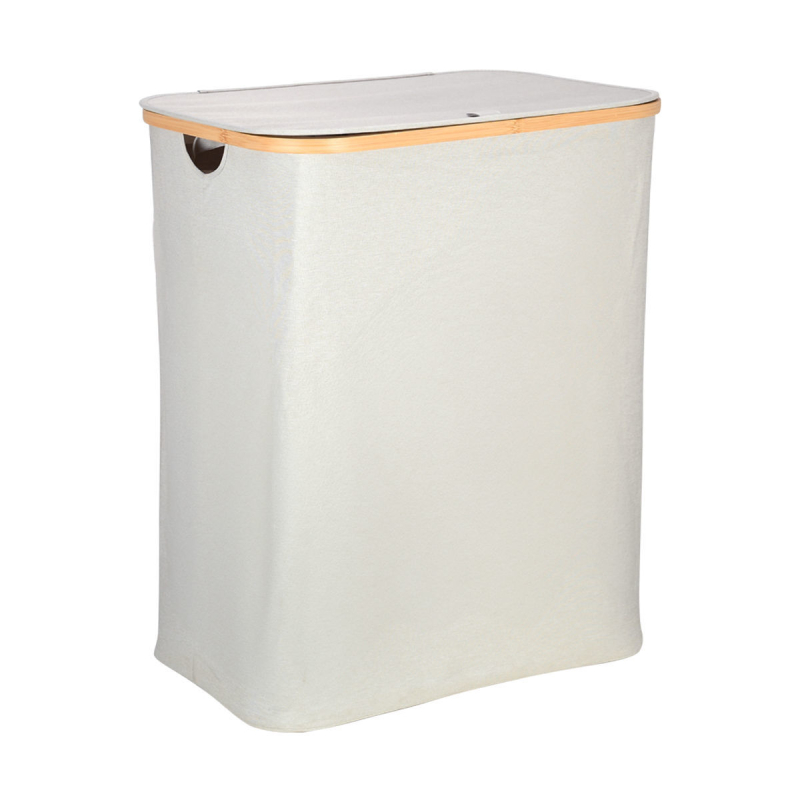 Καλάθι Απλύτων 2 Θέσεων (56x37x68) Estia Bamboo Essentials Γκρι 02-26974