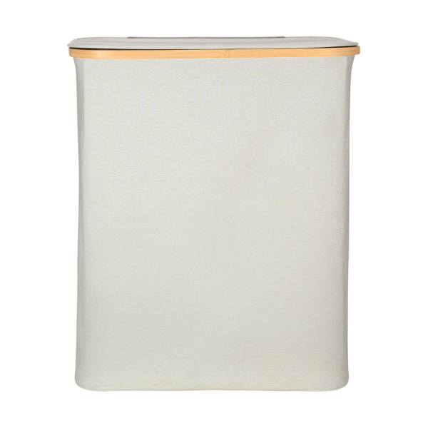 Καλάθι Απλύτων 2 Θέσεων (56x37x68) Estia Bamboo Essentials Γκρι 02-26974